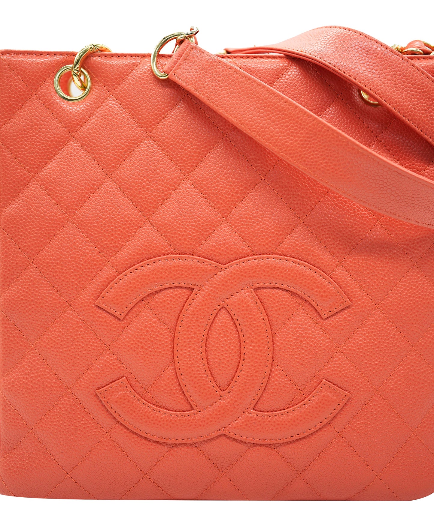 CHANEL VINTAGE PST CHAIN TOTE BAG PINK CAVIAR SKIN 90268195 DBXS3592