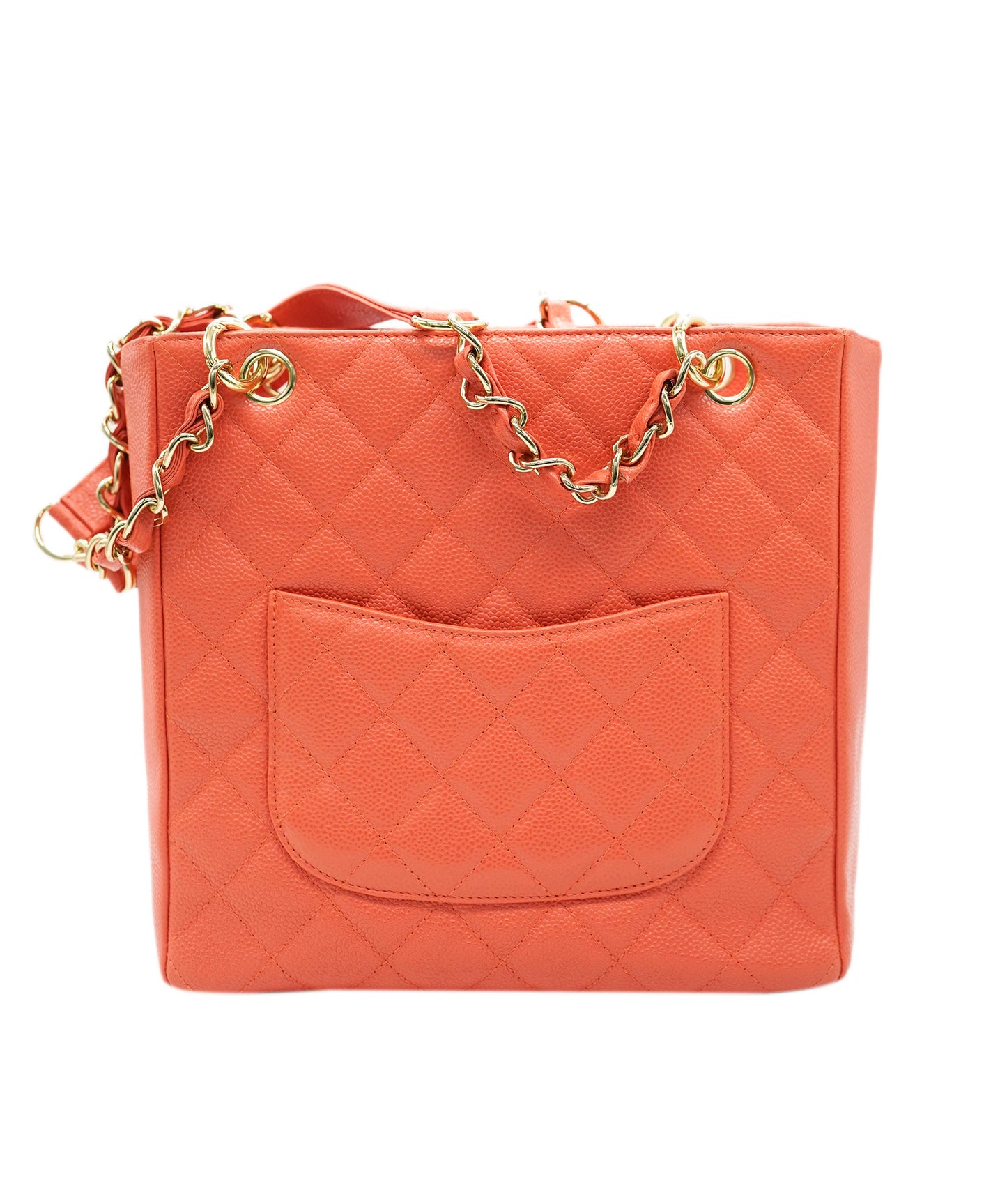 CHANEL VINTAGE PST CHAIN TOTE BAG PINK CAVIAR SKIN 90268195 DBXS3592