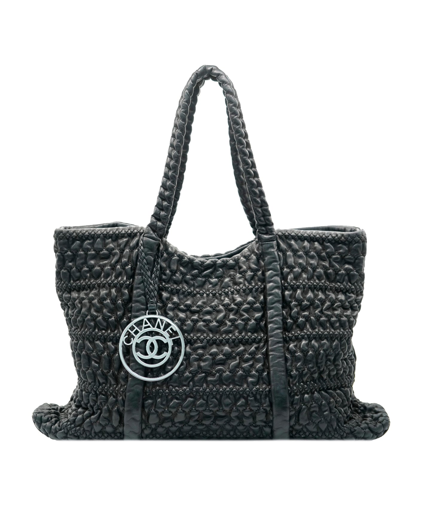 CHANEL Tote Bag Leather Black DBXS3582