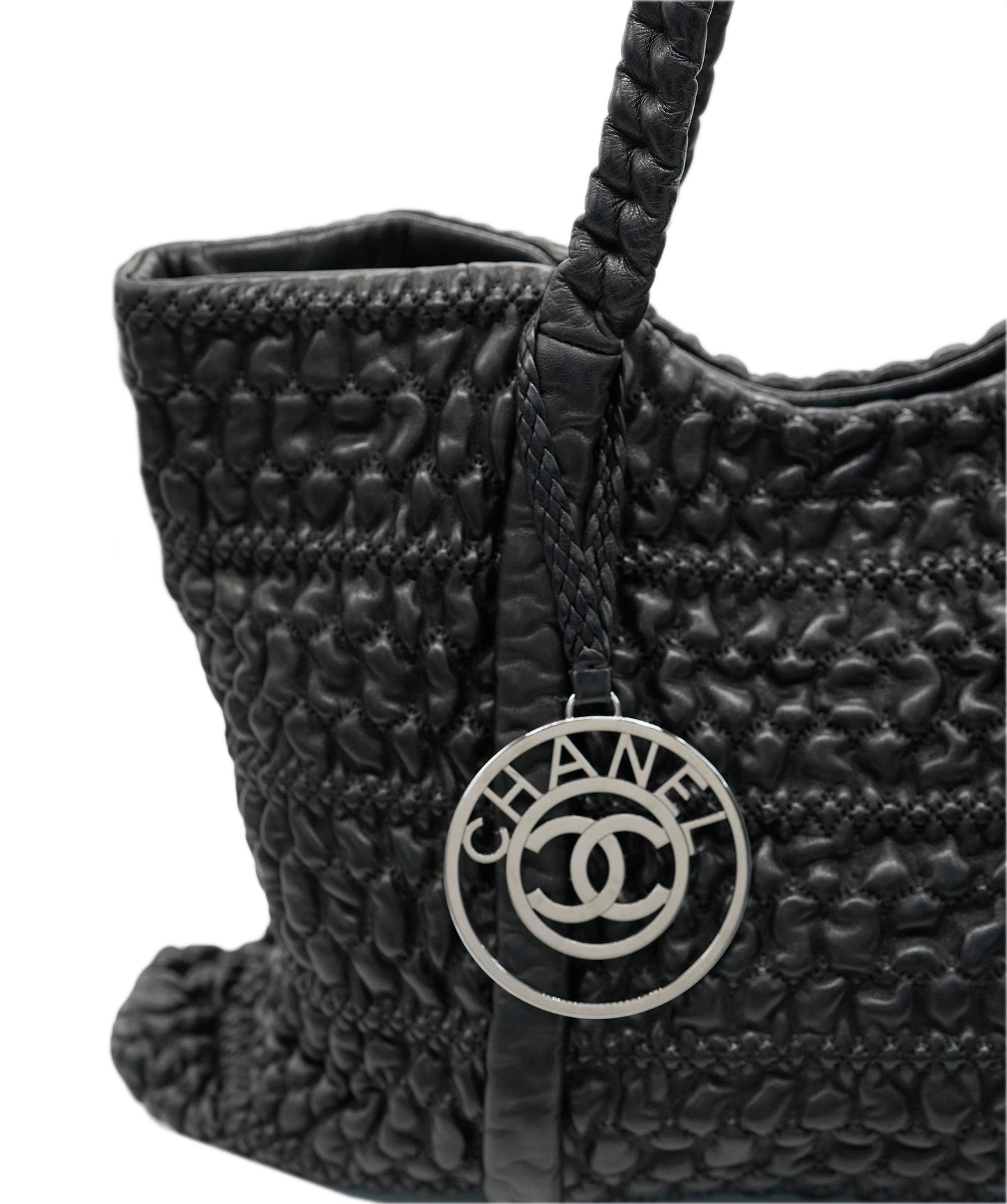 CHANEL Tote Bag Leather Black DBXS3582