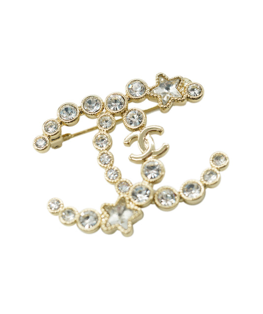 CHANEL Cocomark RHINESTONE Brooch DBXS3560