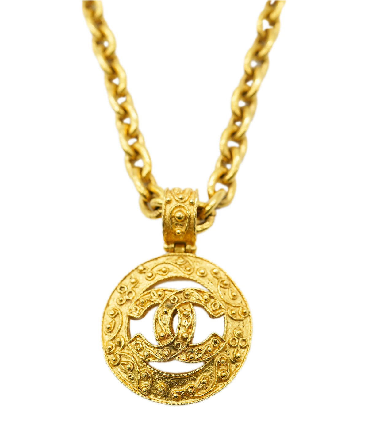 Chanel Vintage Coco Round Necklace ALC2220