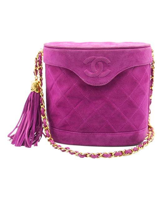 Chanel Purple Suede Tassel Crossbody Bag ALC2217