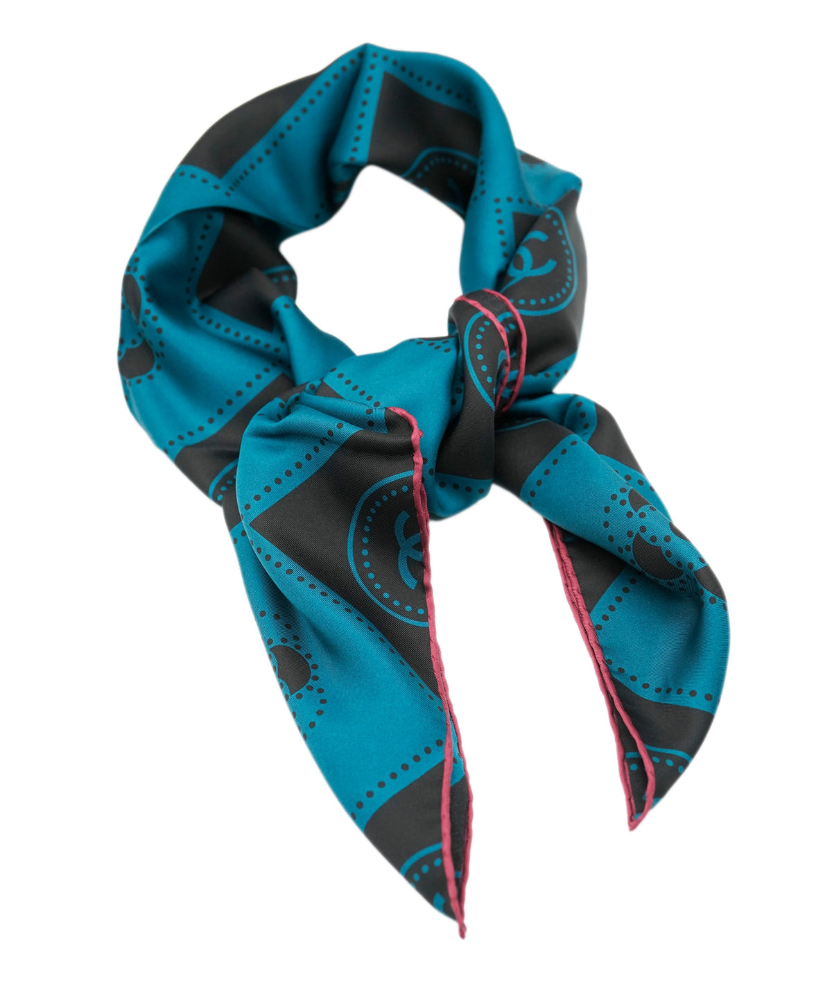 Chanel scarf silk brand new, blue with losanges DBXS3397