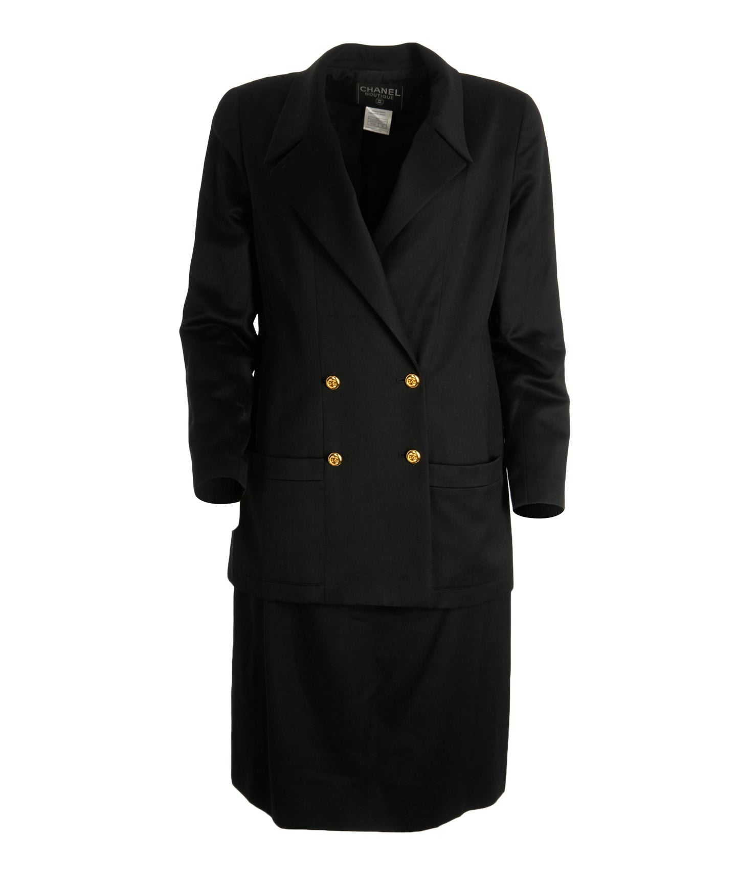 Chanel Black CC Button Vintage Suit Set  ALC2235