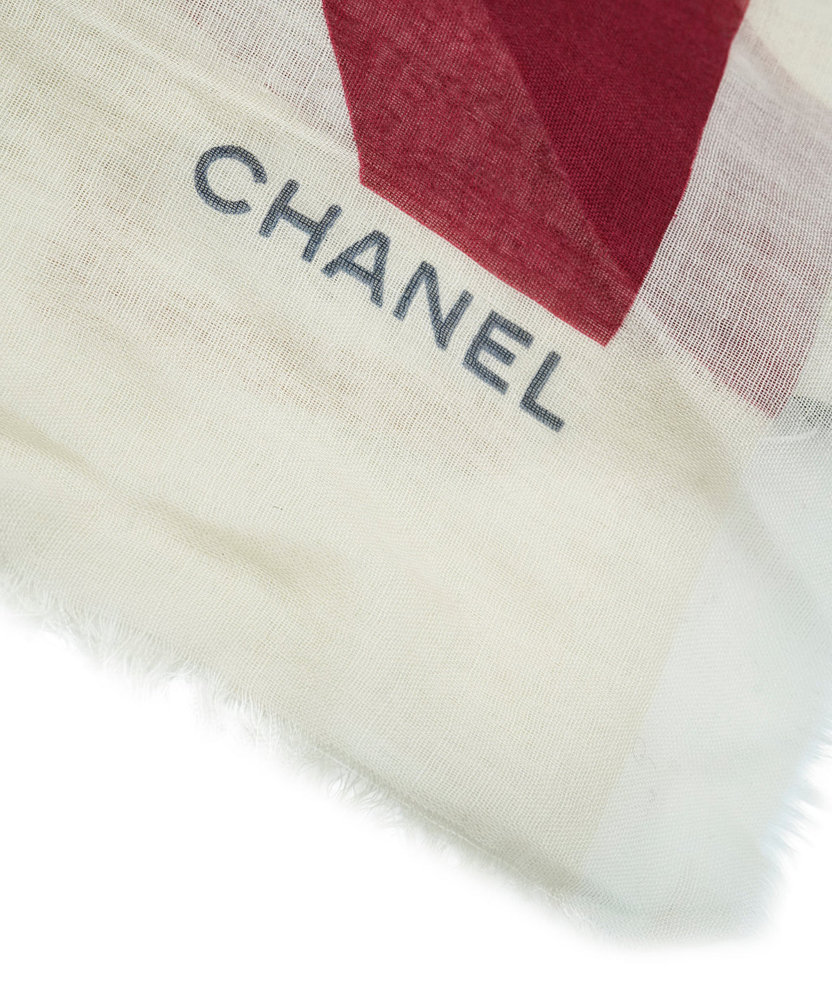 Chanel large cashmere scarf, multicolored, blue, white, grey, red