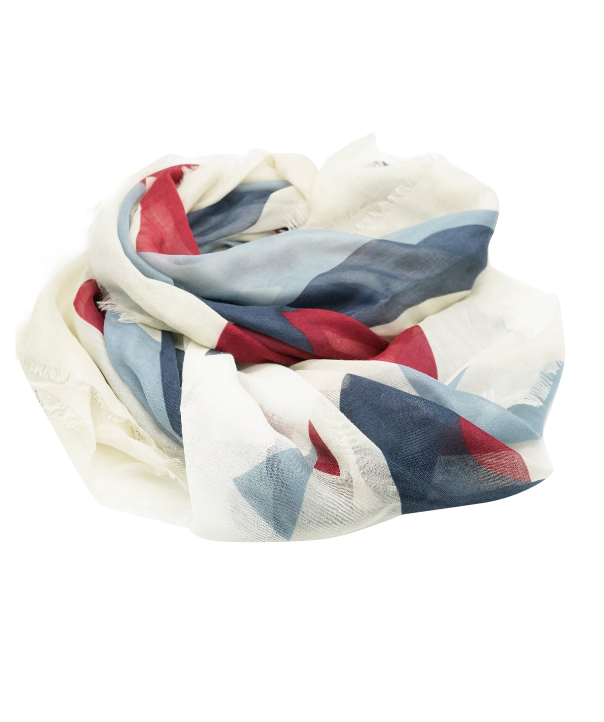 Chanel large cashmere scarf, multicolored, blue, white, grey, red