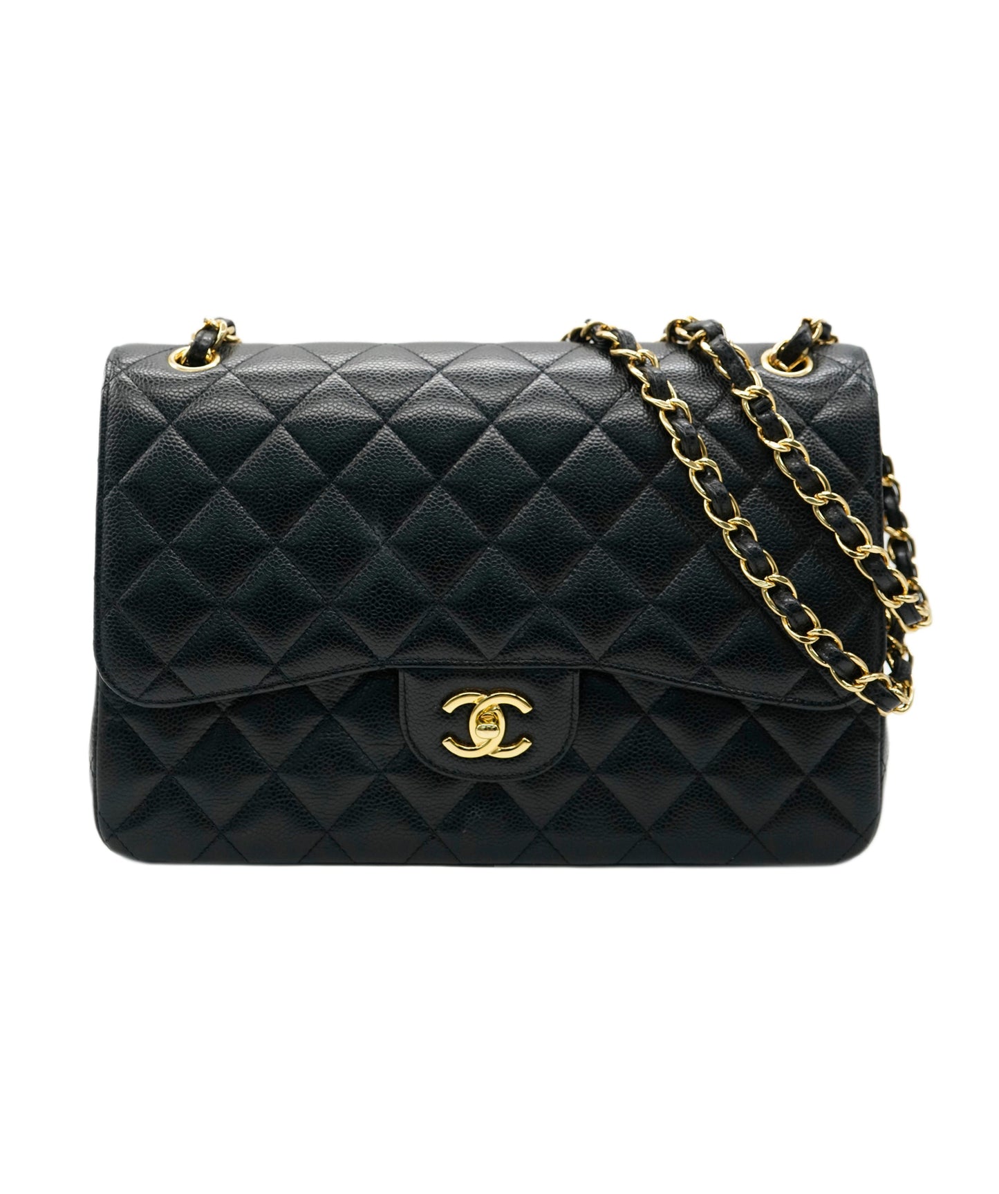 Chanel black jumbo classic flap caviar with ghw - AJC0922