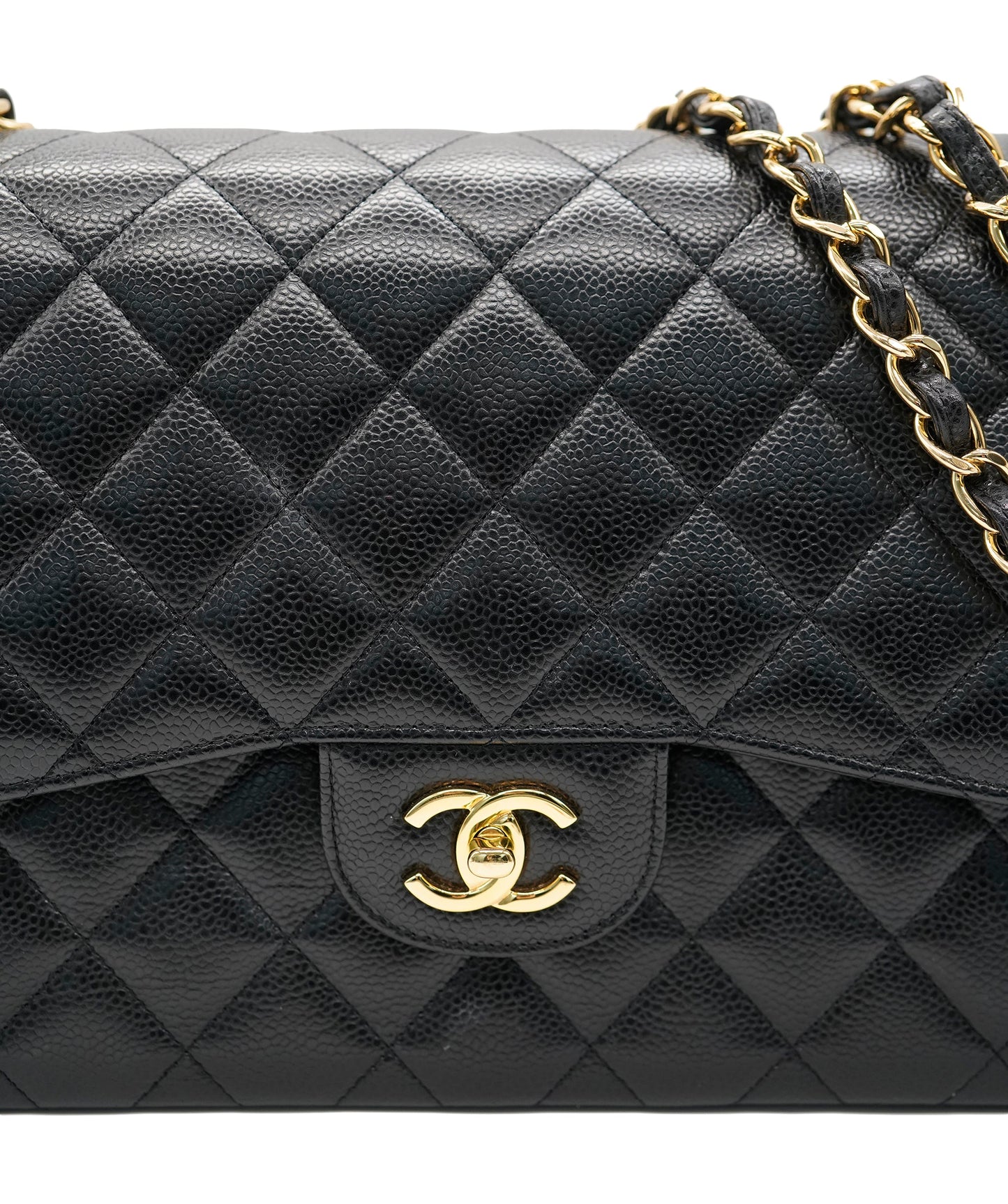 Chanel black jumbo classic flap caviar with ghw - AJC0922