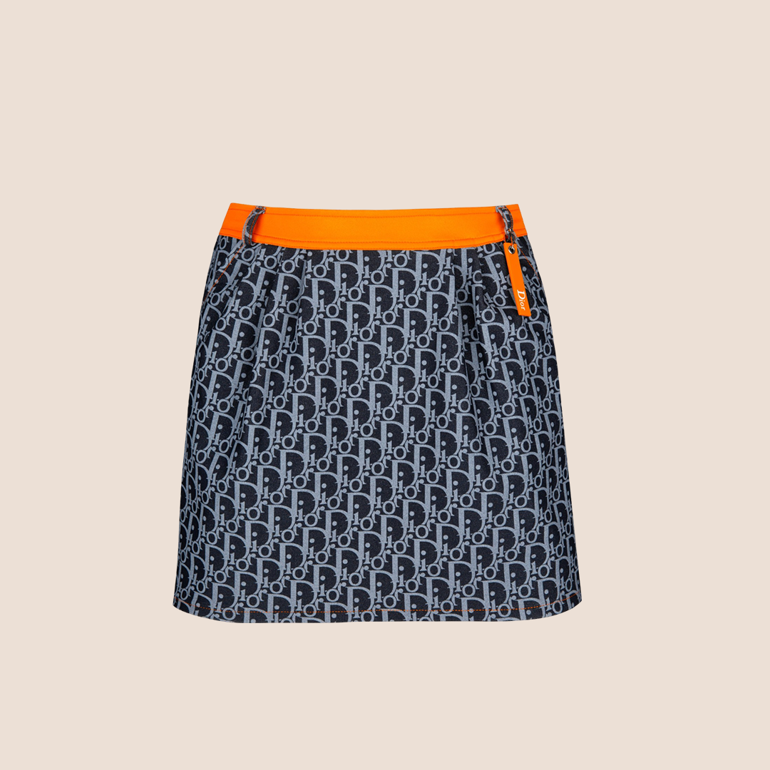 CHRISTIAN DIOR 2005 FLIGHT NAVY DIORISSIMO WRAP SKIRT