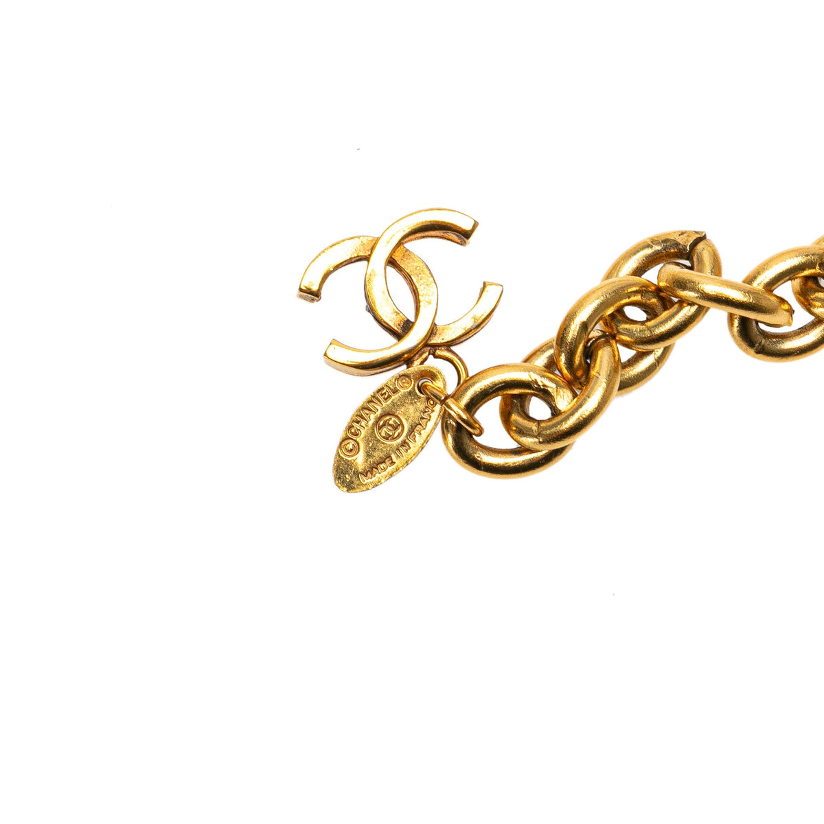 Gold Chanel Gold Plated CC Chain Link Belt