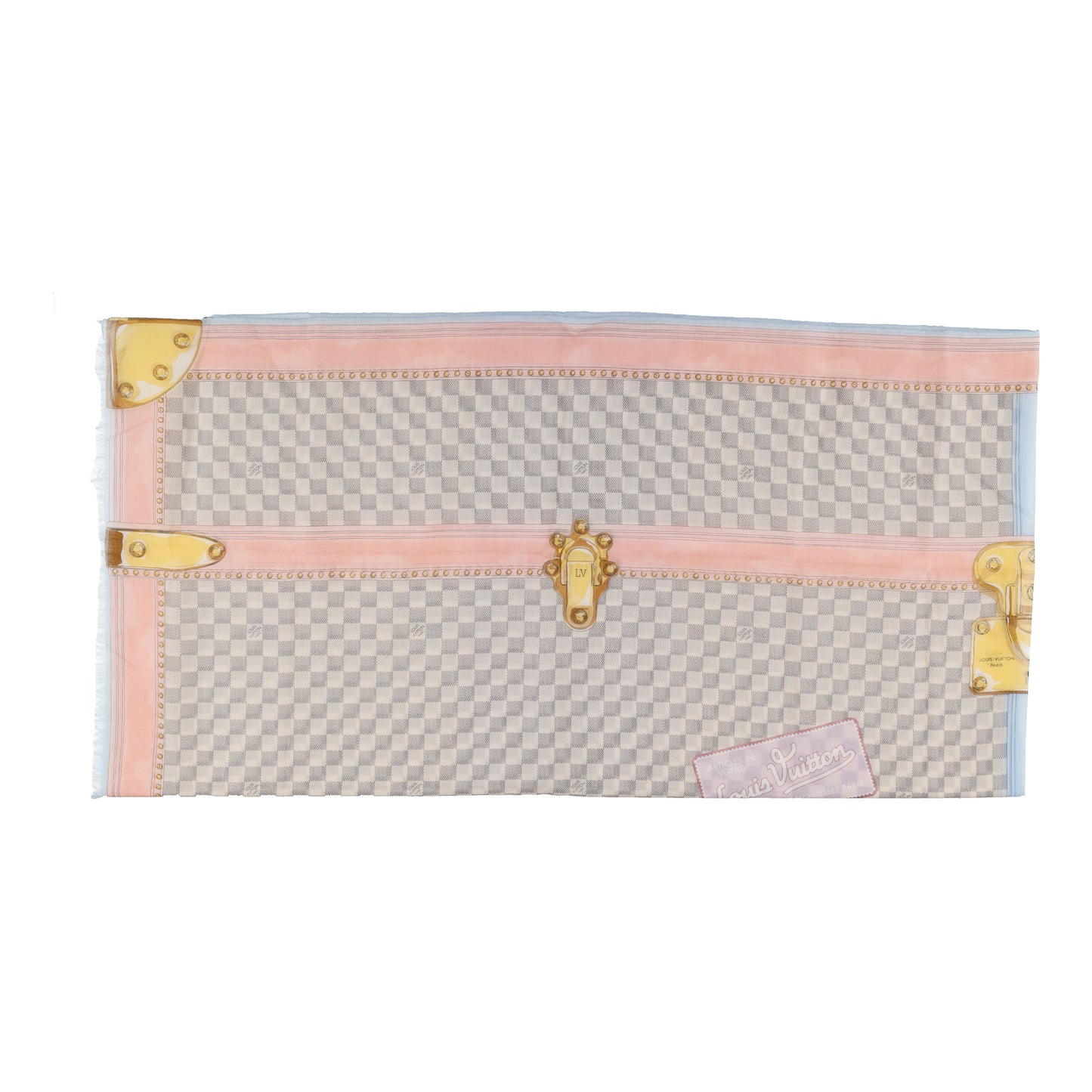 LOUIS VUITTON Louis Vuitton Damier Azur Summer Trunk Scarf