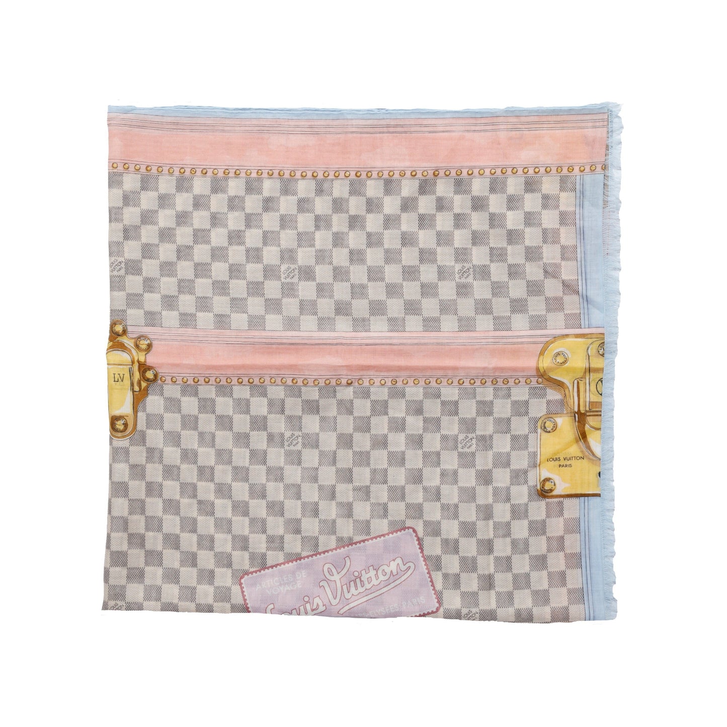 LOUIS VUITTON Louis Vuitton Damier Azur Summer Trunk Scarf