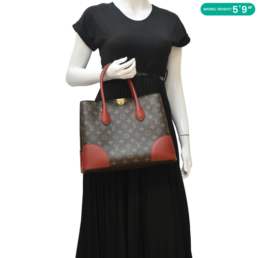 LOUIS VUITTON Flandrin Monogram Canvas Tote Shoulder Bag Cherry