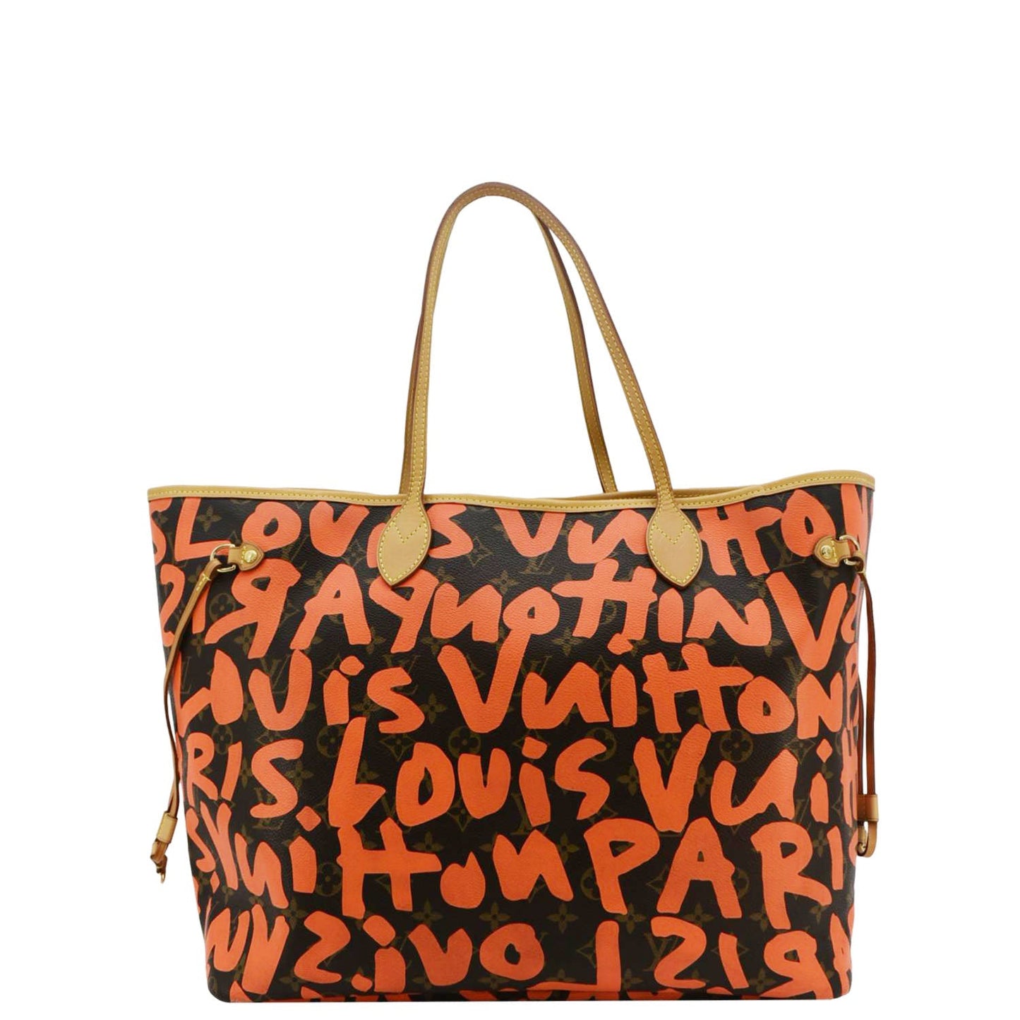 LOUIS VUITTON Neverfull GM Monogram Graffiti Tote Bag Orange