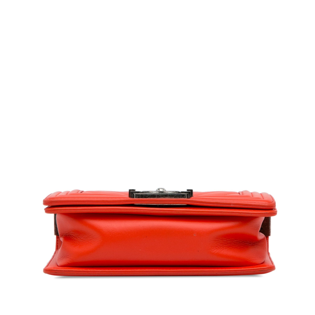 Red Chanel Small Chevron Boy Flap Bag