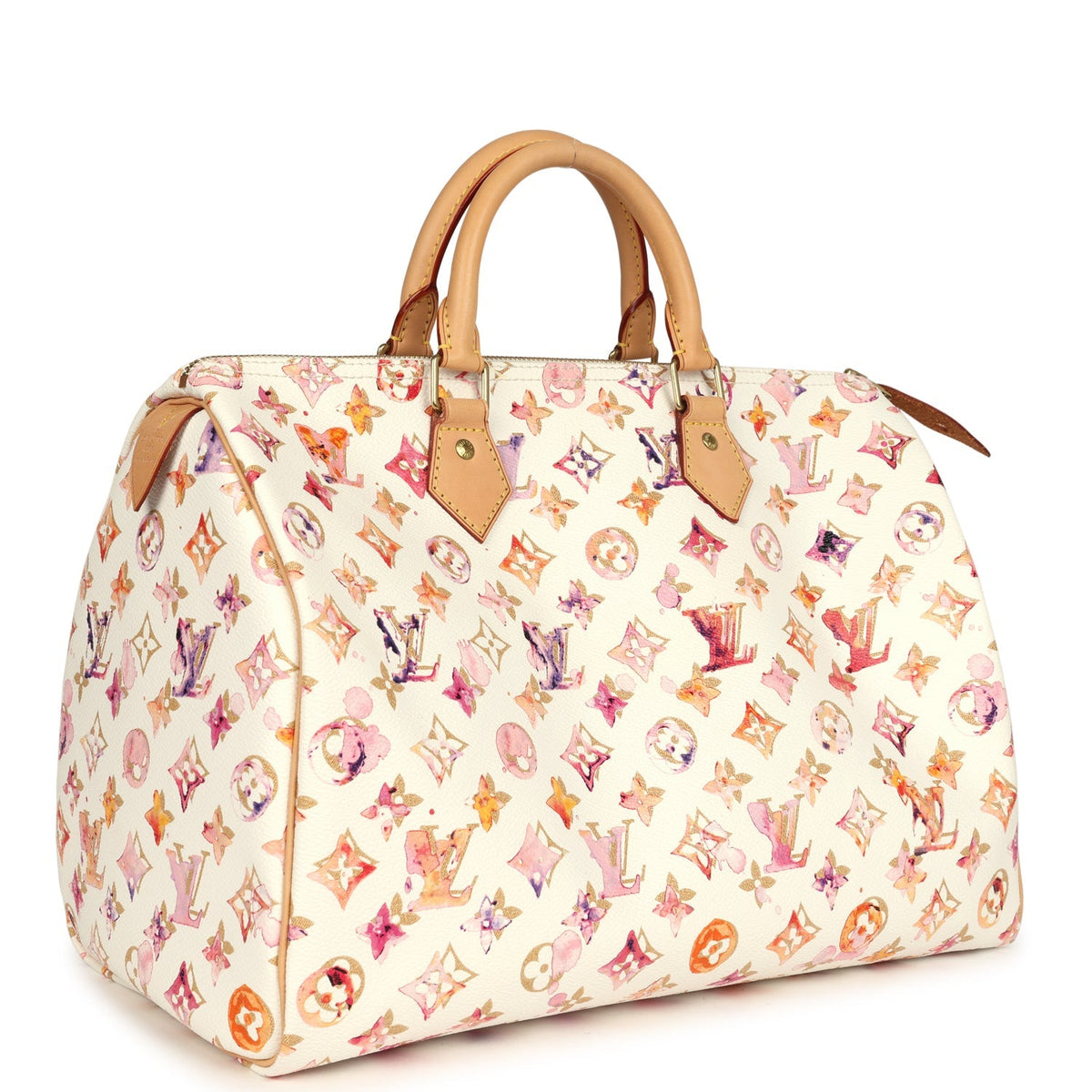 Louis Vuitton x Richard Prince Speedy 35 White Watercolor Aquarelle Monogram