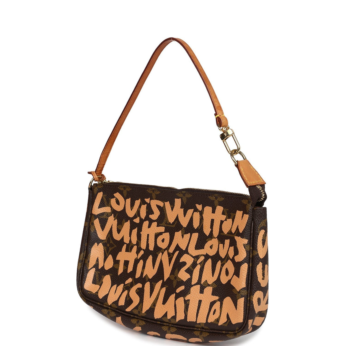 Vintage Louis Vuitton x Stephen Sprouse Pochette Accessories Peach Graffiti Gold Hardware