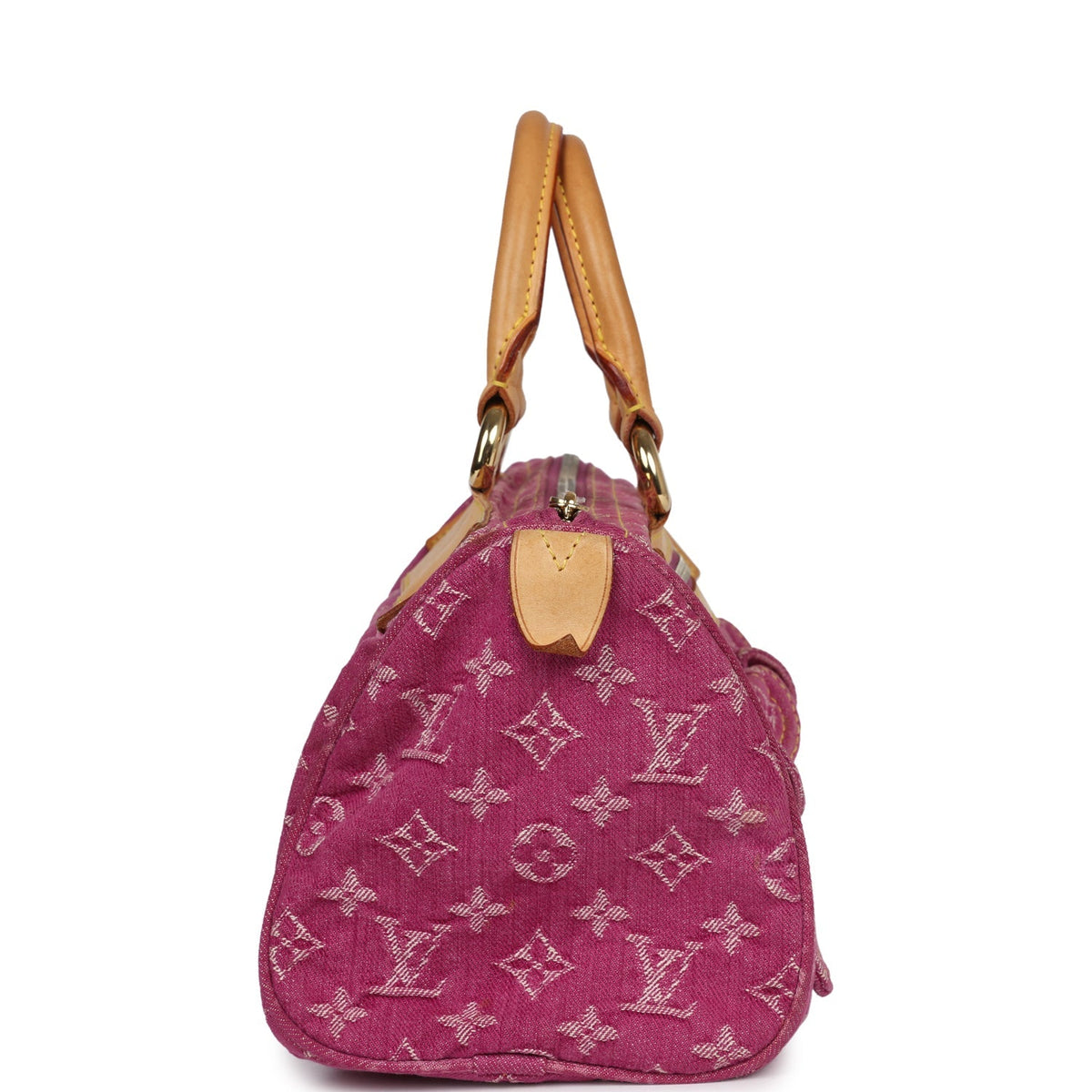 Vintage Louis Vuitton Neo Speedy Pink Denim Monogram Gold Hardware