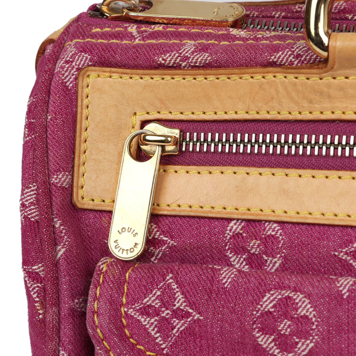 Vintage Louis Vuitton Neo Speedy Pink Denim Monogram Gold Hardware