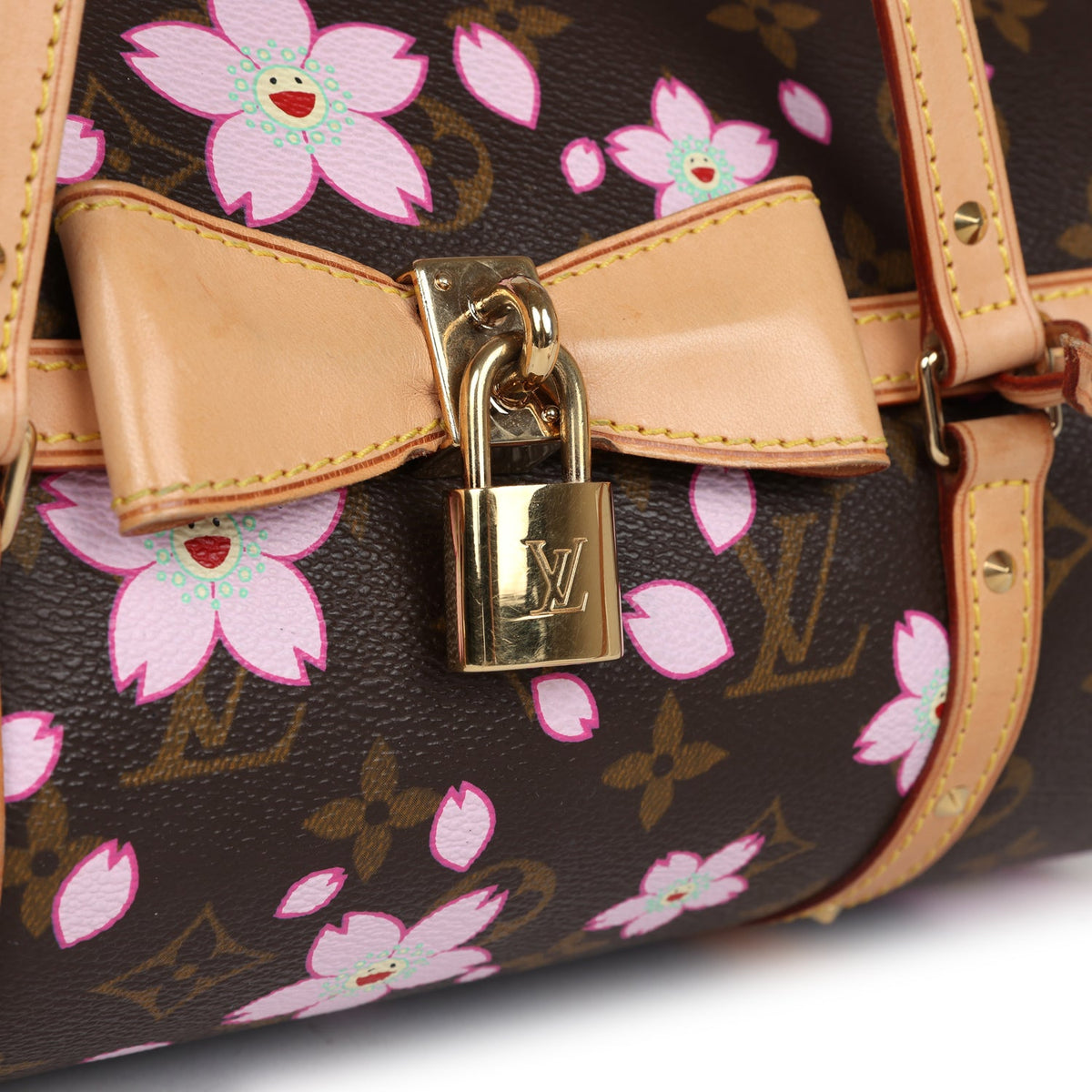 Vintage Louis Vuitton X Takashi Murakami Papillon Monogram Cherry Blossom Gold Hardware