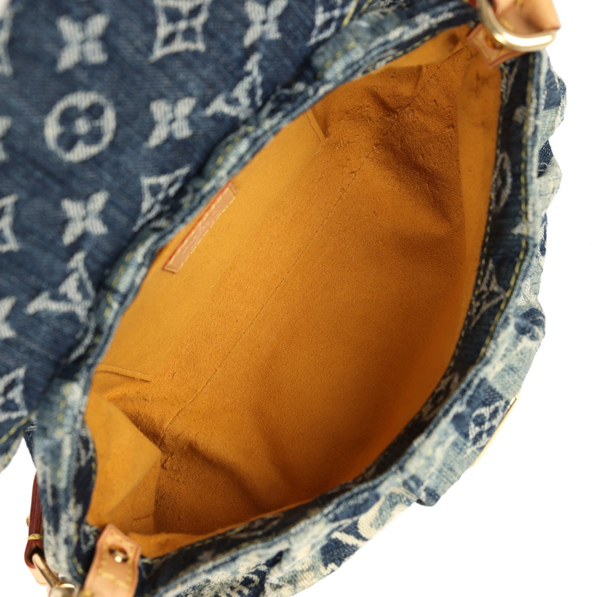 Vintage Louis Vuitton Mini Striped Pleaty Raye Blue Washed Monogram Denim Gold Hardware