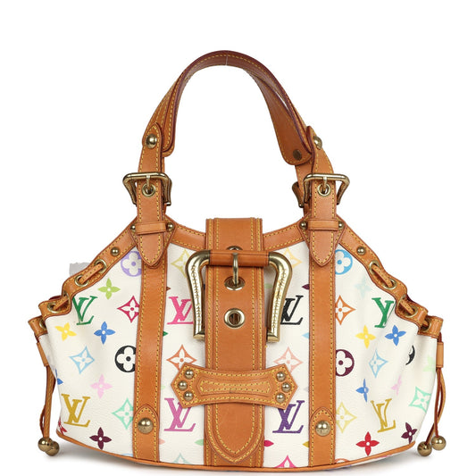 Vintage Louis Vuitton x Takashi Murakami Theda GM White Multicolor Monogram Gold Hardware