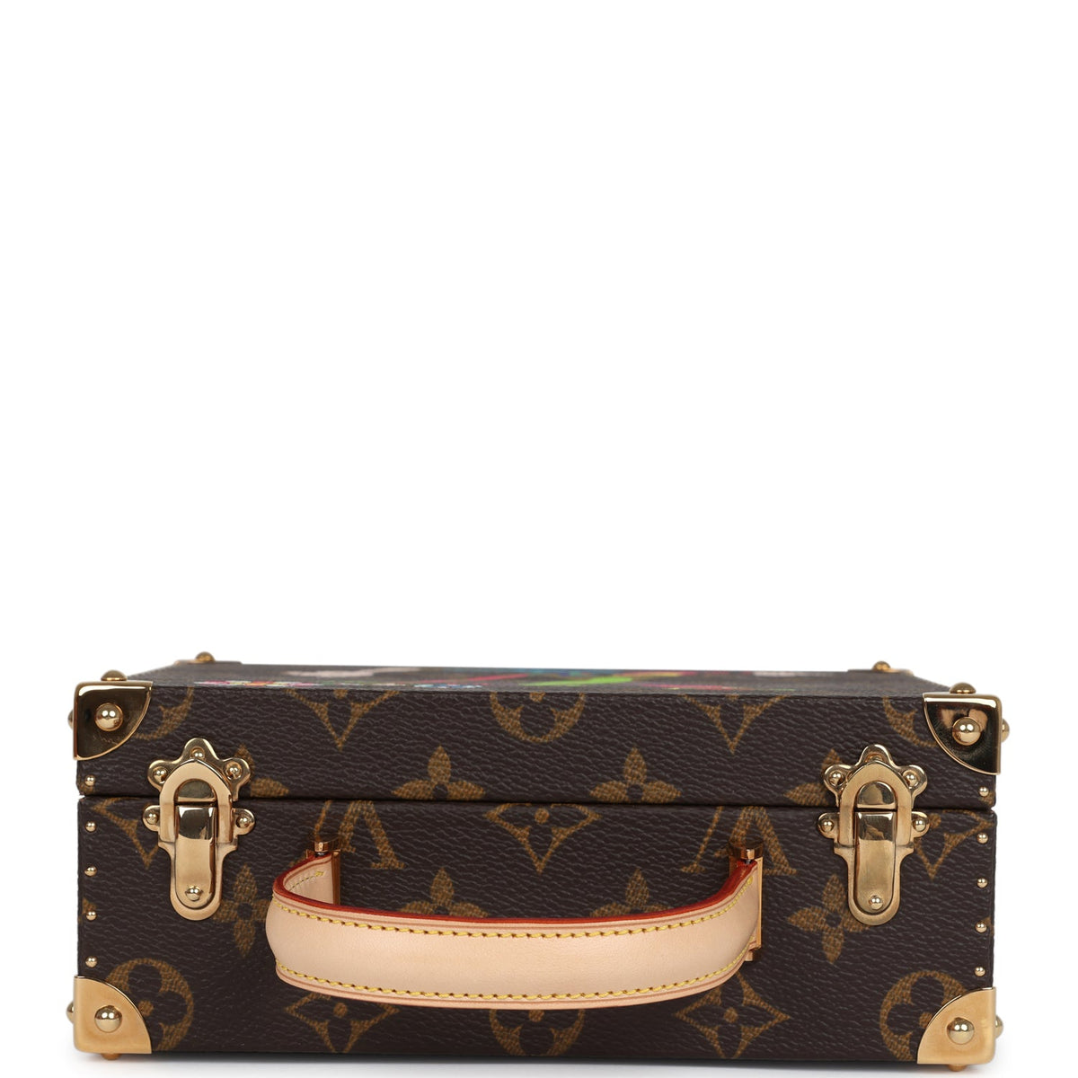 Vintage Louis Vuitton x Takashi Murakami Hands Jewelry Trunk Brown Multi Monogram Hands Brass Hardware