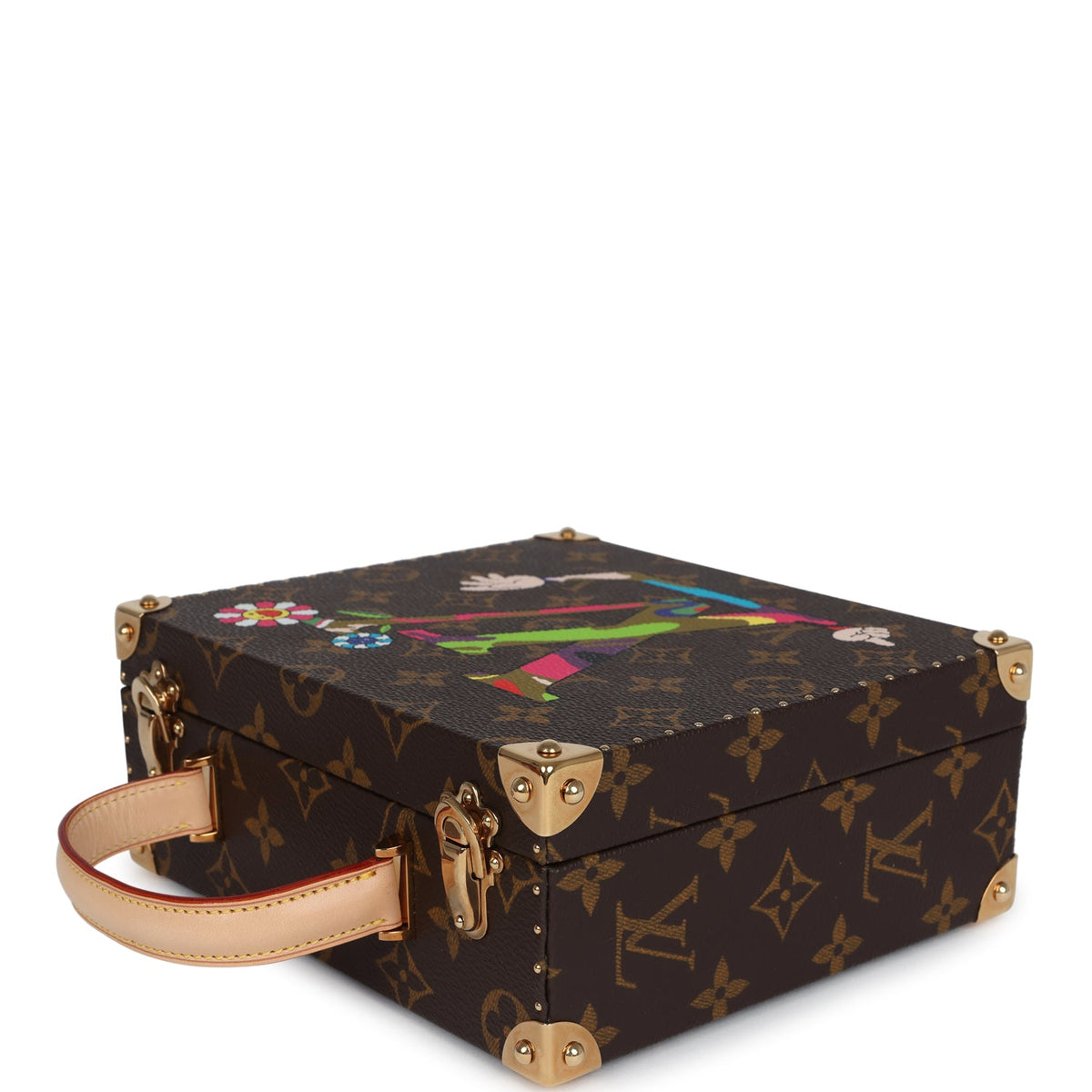 Vintage Louis Vuitton x Takashi Murakami Hands Jewelry Trunk Brown Multi Monogram Hands Brass Hardware