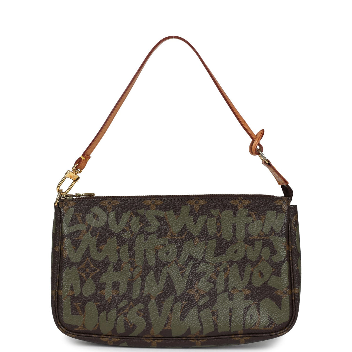 Vintage Louis Vuitton x Stephen Sprouse Pochette Accessories Khaki Graffiti Gold Hardware