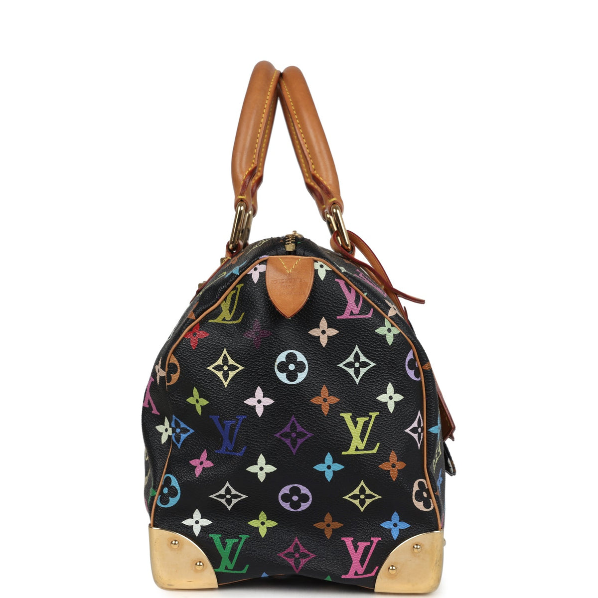 Vintage Louis Vuitton X Murakami Speedy 30 Black Multicolor Monogram Gold Hardware