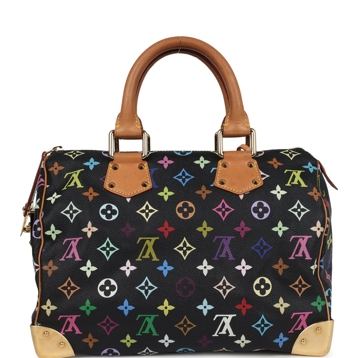 Vintage Louis Vuitton X Murakami Speedy 30 Black Multicolor Monogram Gold Hardware