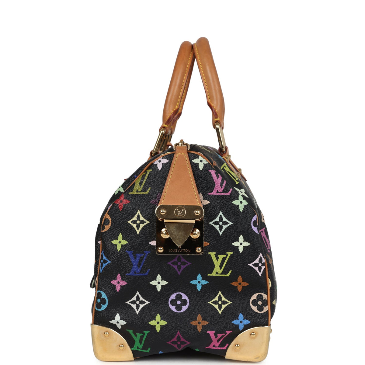 Vintage Louis Vuitton X Murakami Speedy 30 Black Multicolor Monogram Gold Hardware