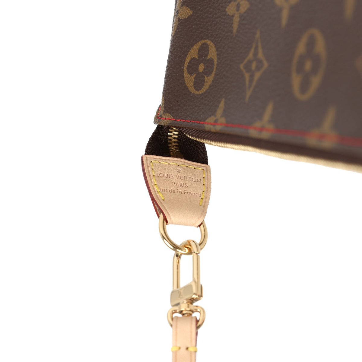 Vintage Louis Vuitton X Takashi Murakami Pochette Accessories Brown and Red Monogram Cerises Gold Hardware
