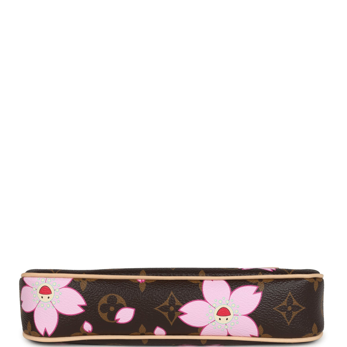 Louis Vuitton X Takashi Murakami Cherry Blossom Pochette Accessories Brown Monogram Gold Hardware