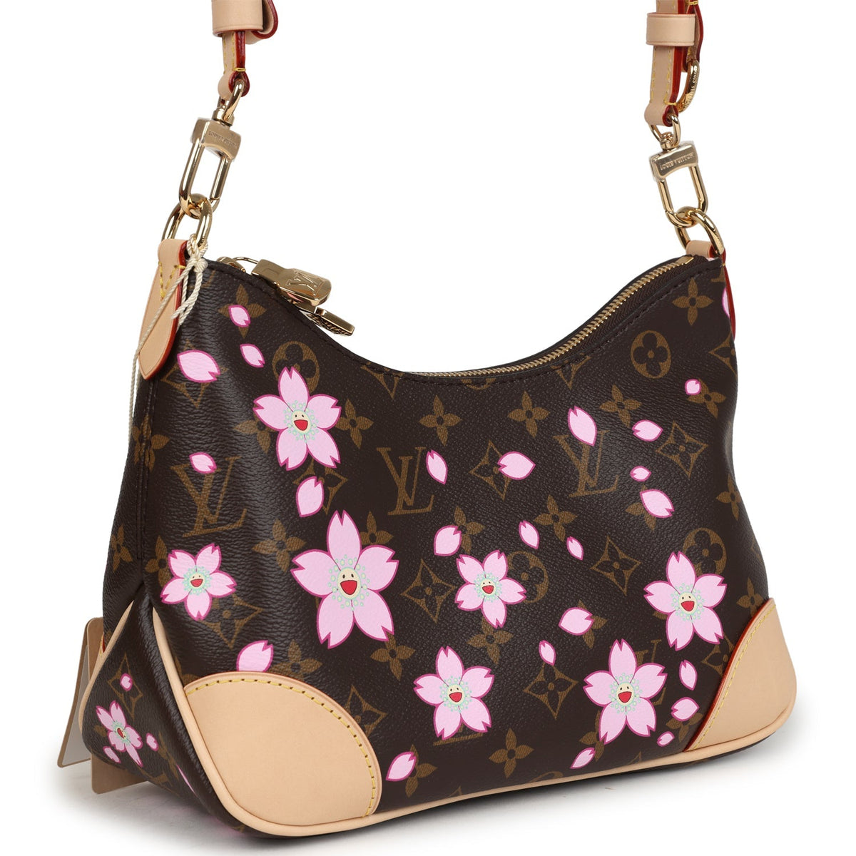 Louis Vuitton X Takashi Murakami Cherry Blossom Boulogne PM Brown Monogram Gold Hardware
