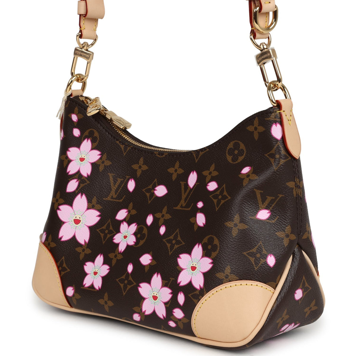 Louis Vuitton X Takashi Murakami Cherry Blossom Boulogne PM Brown Monogram Gold Hardware