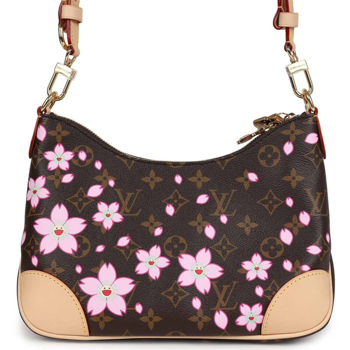 Louis Vuitton X Takashi Murakami Cherry Blossom Boulogne PM Brown Monogram Gold Hardware
