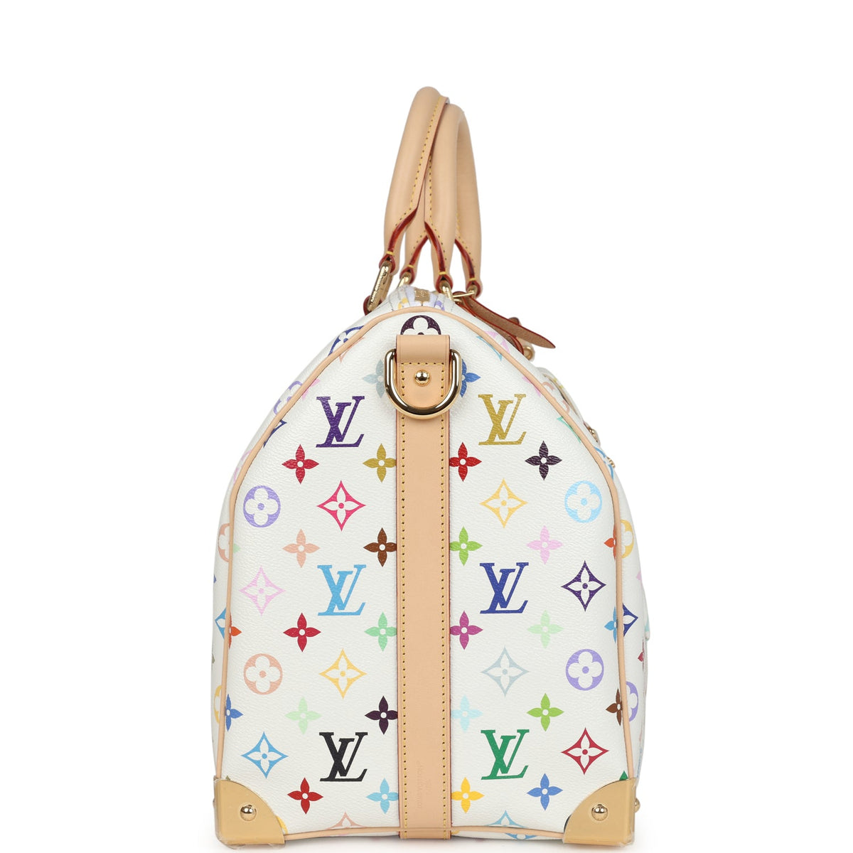 Louis Vuitton X Murakami Keepall Bandouliere 45 White Monogram Multicolored Gold Hardware