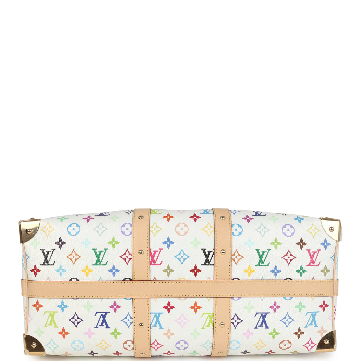 Louis Vuitton X Murakami Keepall Bandouliere 45 White Monogram Multicolored Gold Hardware