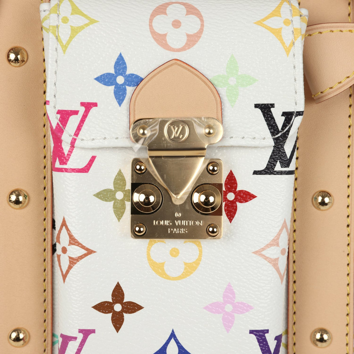 Louis Vuitton X Murakami Keepall Bandouliere 45 White Monogram Multicolored Gold Hardware