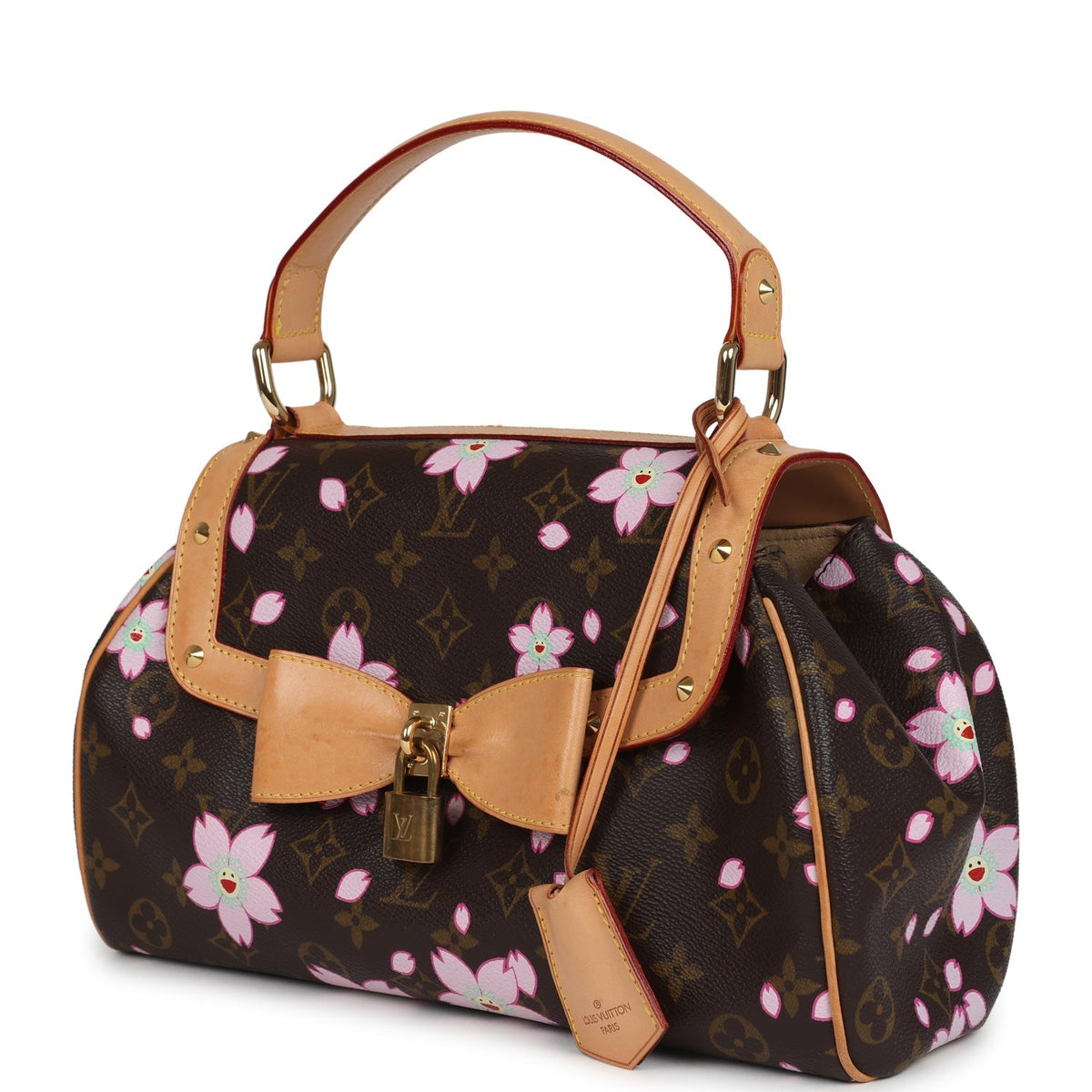 Vintage Louis Vuitton x Takashi Murakami Sac Retro PM Brown Monogram Cherry Blossom Gold Hardware