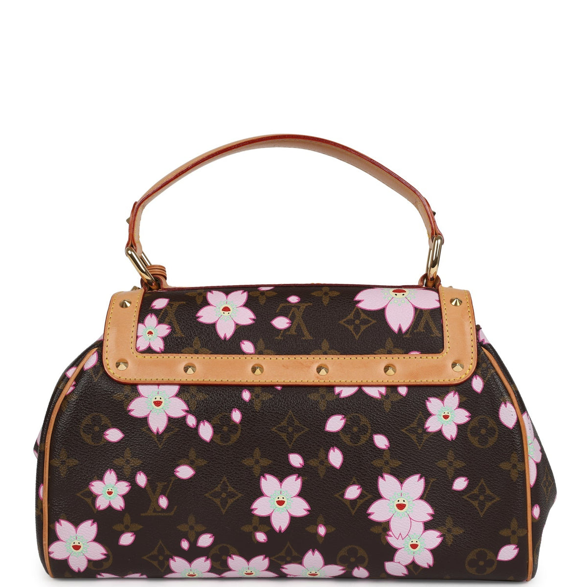 Vintage Louis Vuitton x Takashi Murakami Sac Retro PM Brown Monogram Cherry Blossom Gold Hardware