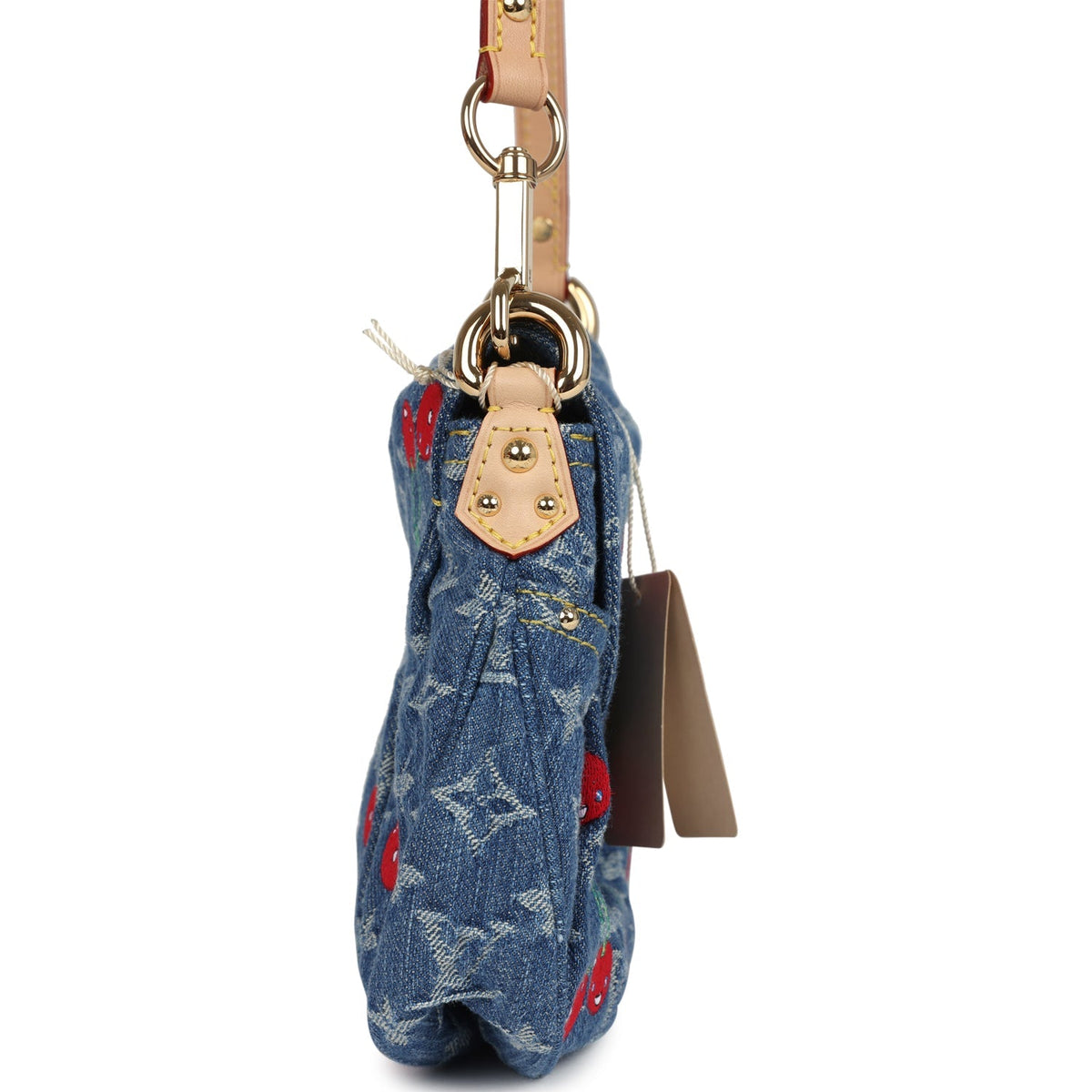 Louis Vuitton X Takashi Murakami Cherry Sunset Bag Denim Monogram Gold Hardware