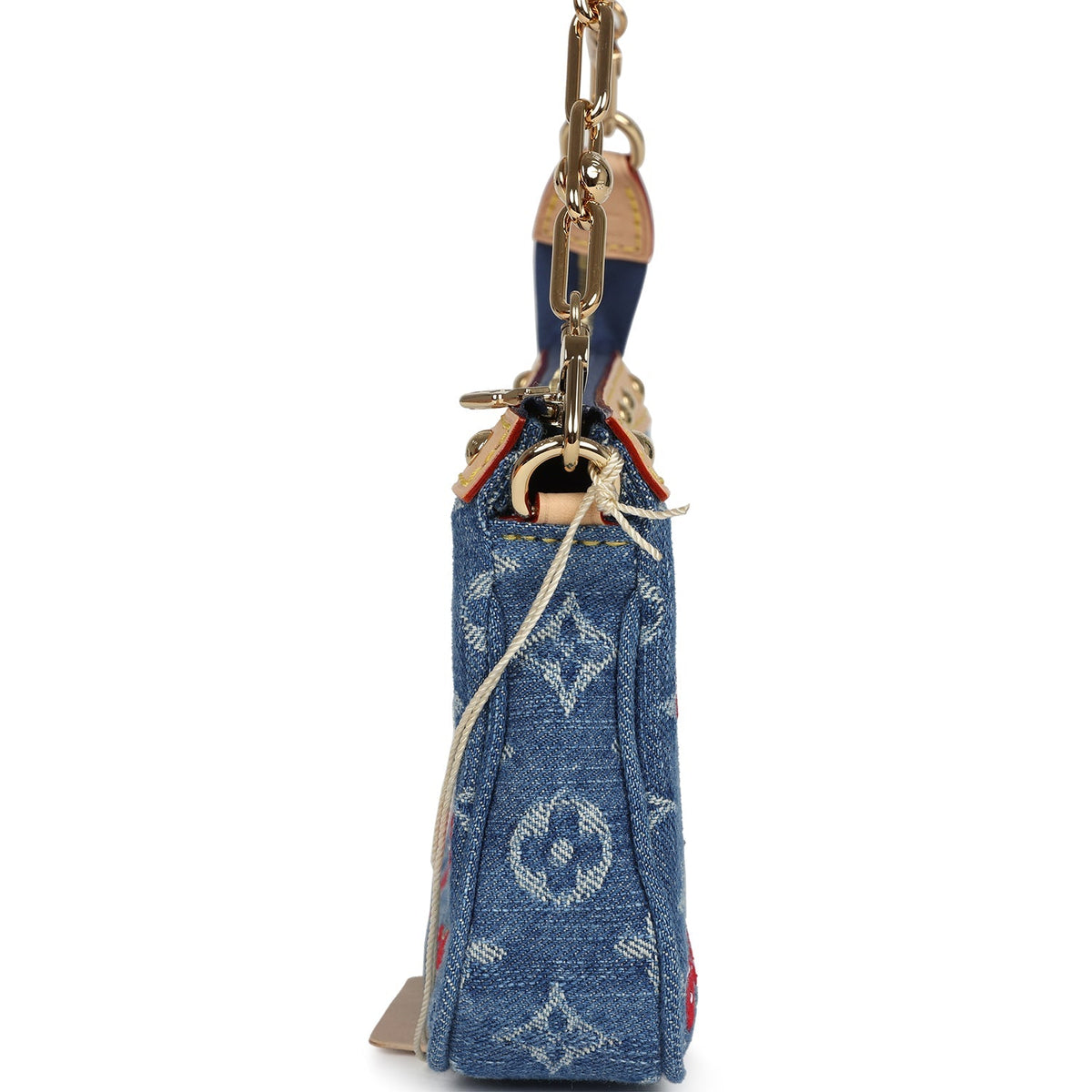 Louis Vuitton X Takashi Murakami Cherry Pochette Accessories Denim Monogram Gold Hardware