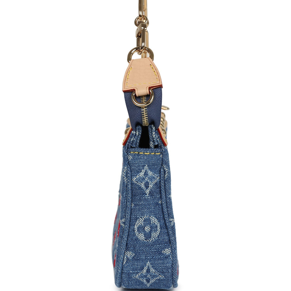 Louis Vuitton X Takashi Murakami Cherry Pochette Accessories Denim Monogram Gold Hardware
