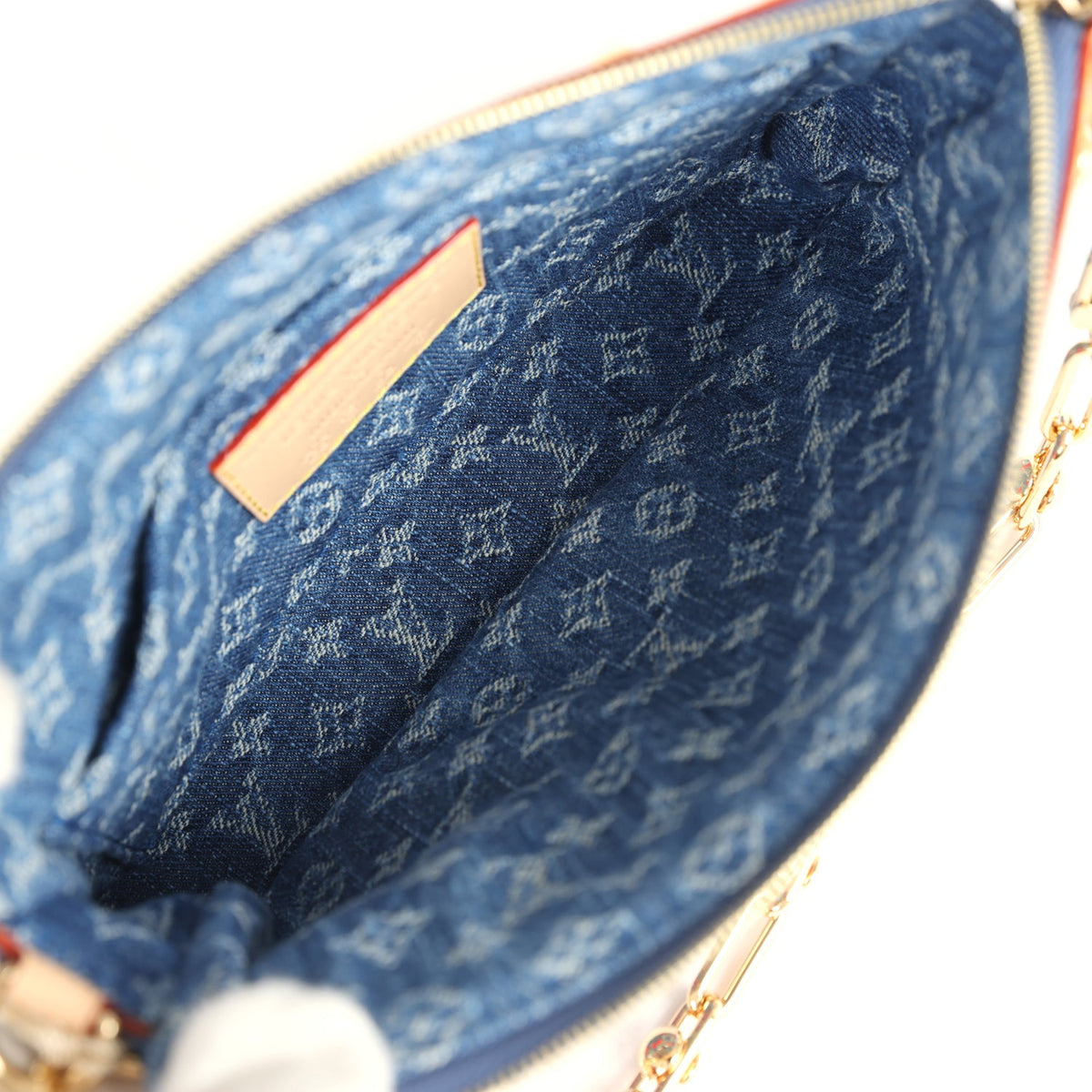 Louis Vuitton X Takashi Murakami Cherry Pochette Accessories Denim Monogram Gold Hardware
