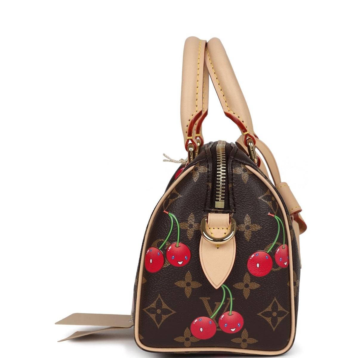 Louis Vuitton X Takashi Murakami Nano Speedy Bag Cherry Brown Monogram Gold Hardware