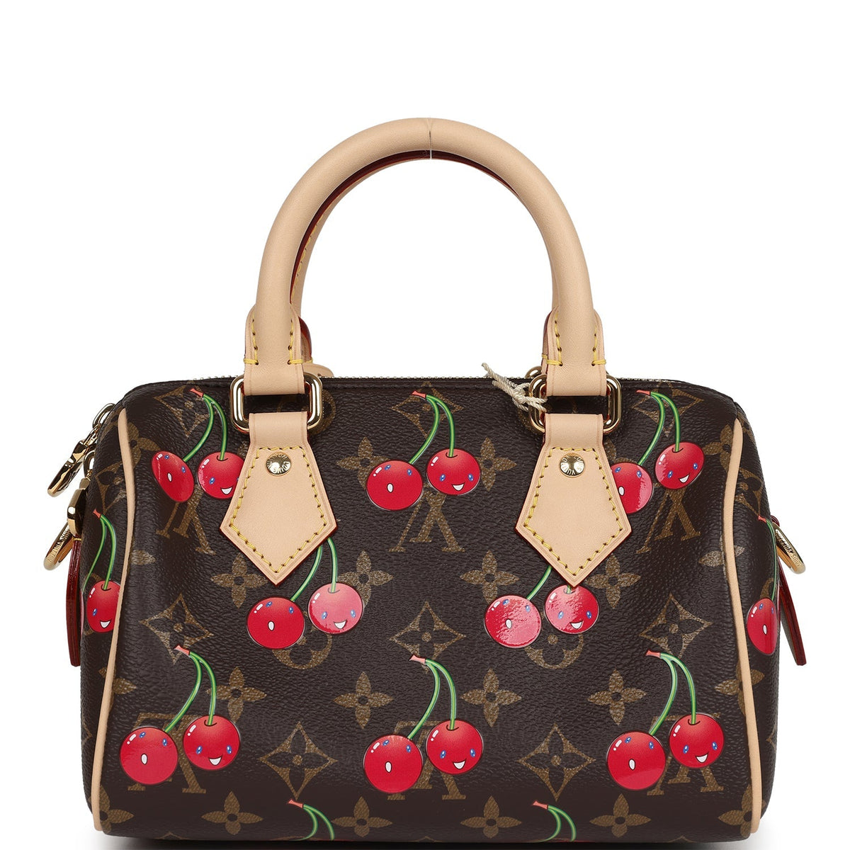 Louis Vuitton X Takashi Murakami Nano Speedy Bag Cherry Brown Monogram Gold Hardware