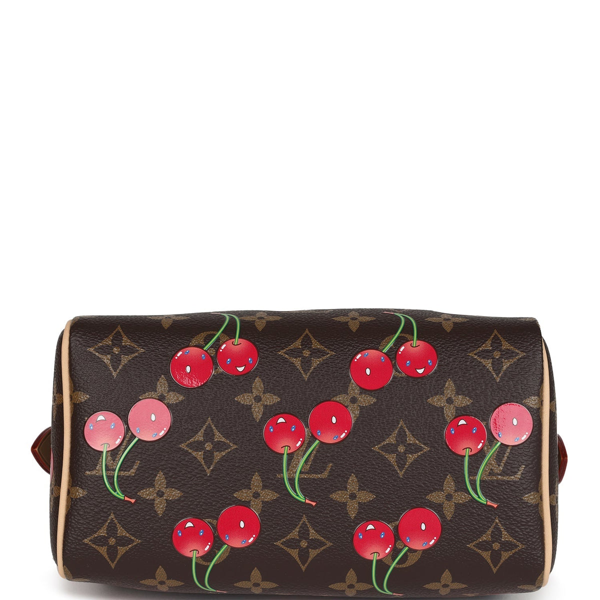 Louis Vuitton X Takashi Murakami Nano Speedy Bag Cherry Brown Monogram Gold Hardware